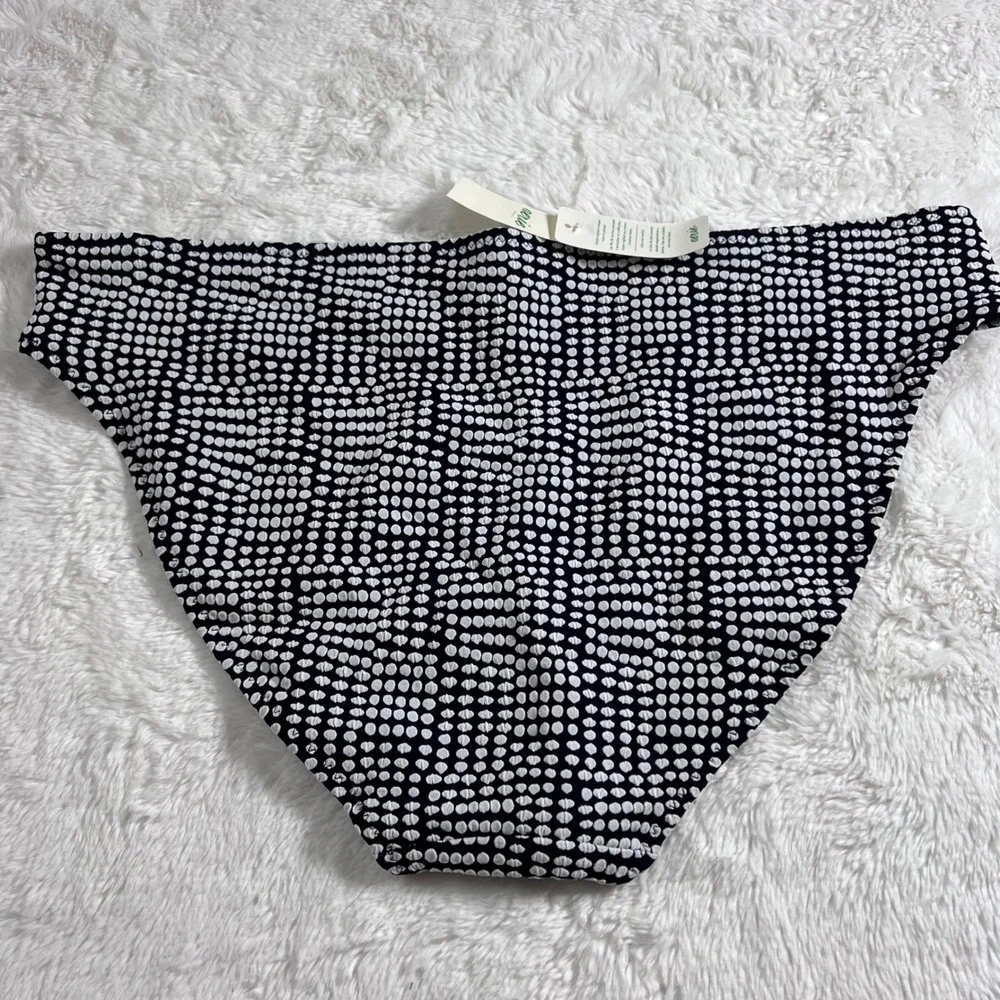 Aerie Women's Black White Polka Dot High Waisted Bikini Bottom XL‎ Swimwear New